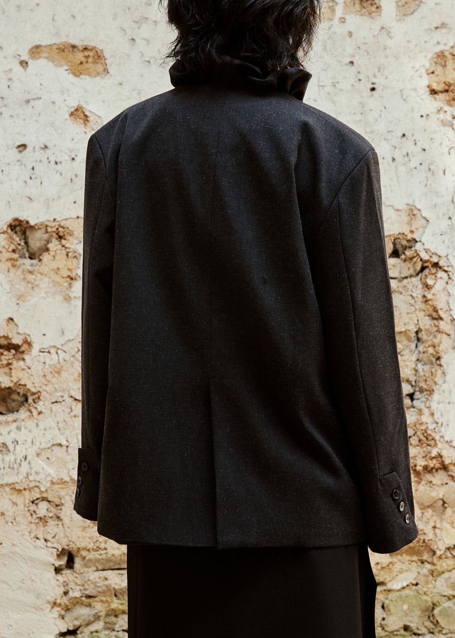 Black Button Pockets Cotton Fall Coats V Neck
