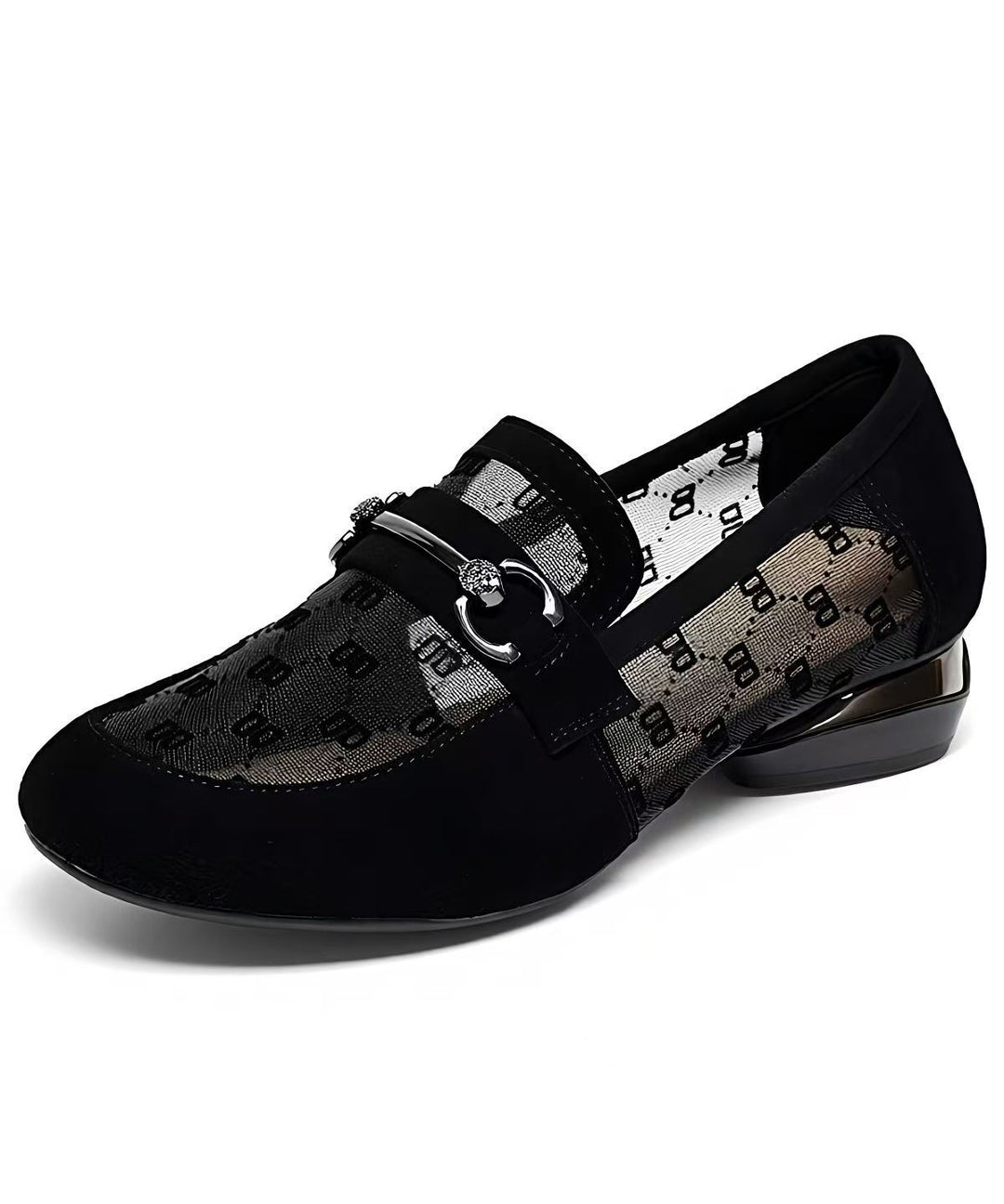 Black Flat Feet Shoes Faux Leather Chic Flat Shoes For Women