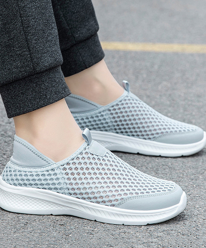 Black Flats Knit Fabric Elegant Hollow Out Flat Feet Shoes