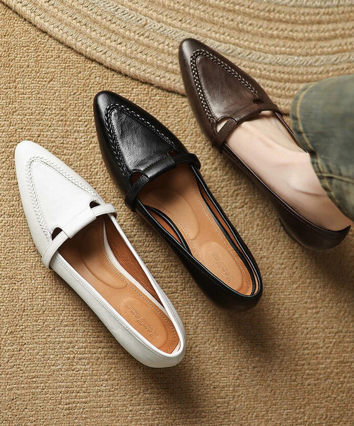 Black High Heels Chunky Genuine Leather Women High Heels