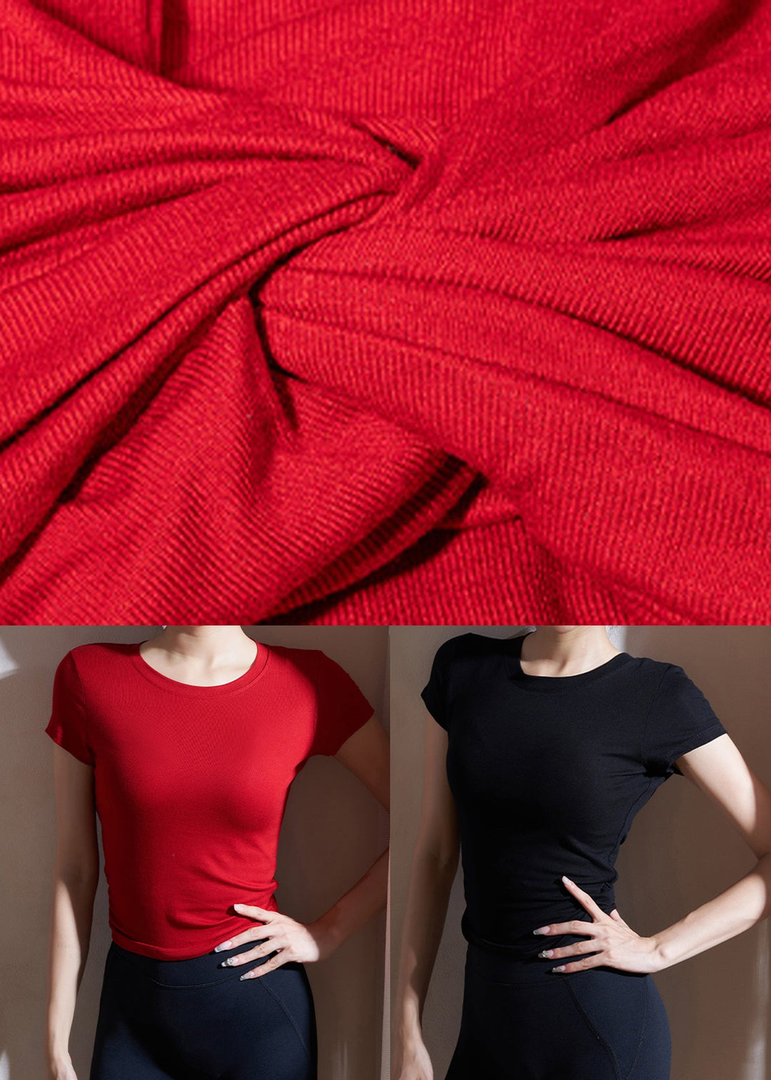 Black Hollow Out Solid Modal Cotton Yoga T Shirts