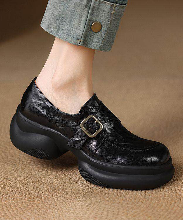 Black Loafers Platform Loafers For Women