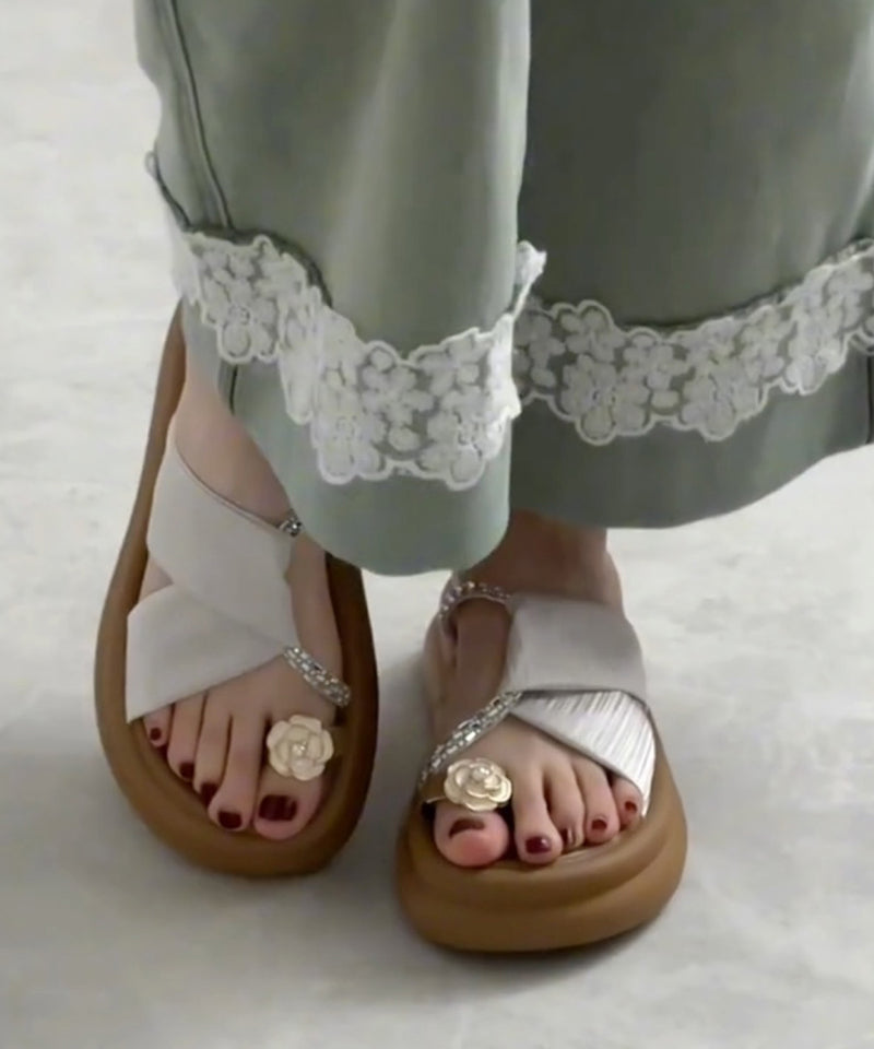 Black Platform Faux Leather Beautiful Hollow Out Slide Sandals