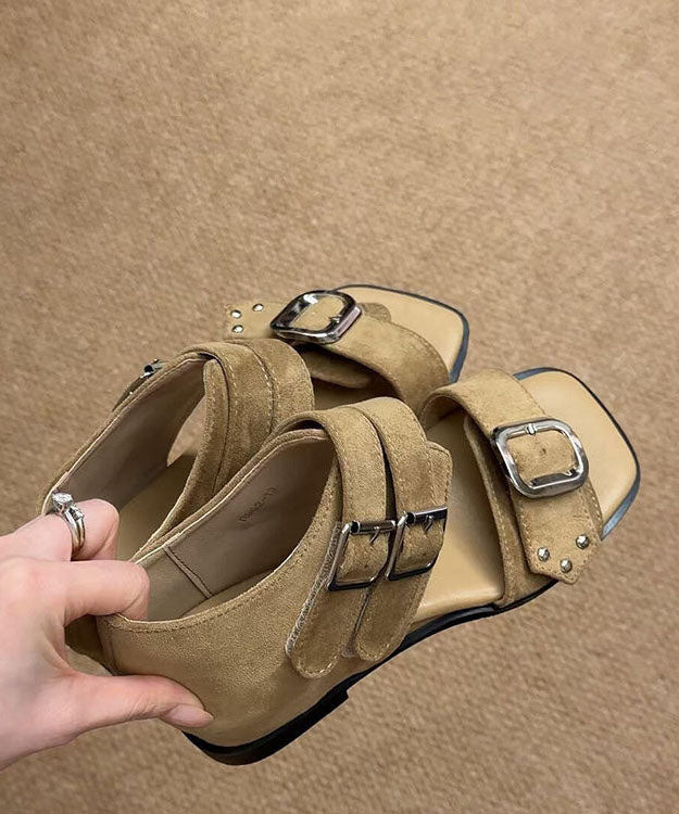 Black Wedge Suede Stylish Sandals Peep Toe