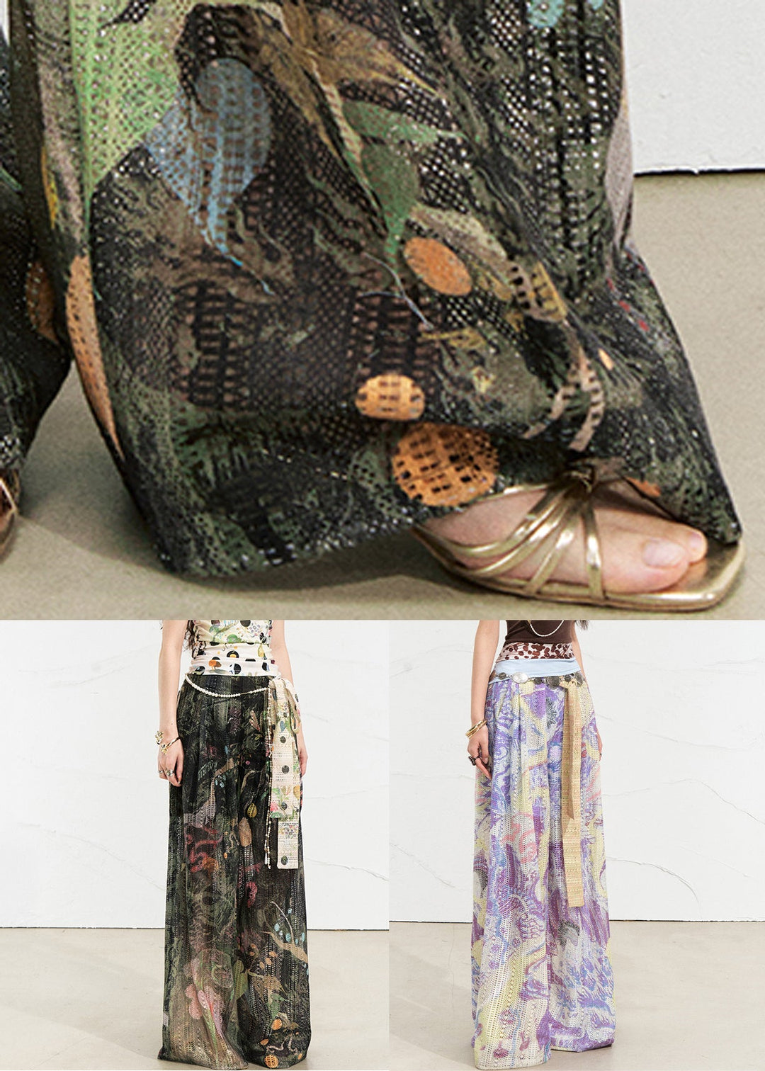 Blackish Green Pockets Lace Up Linen Pants High Waist