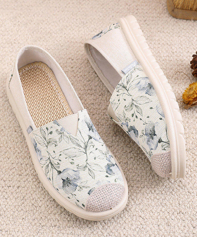 Blue Print Flat Feet Shoes Cotton Fabric Stylish Flat Feet Shoes