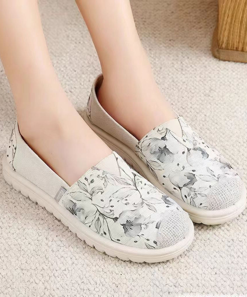 Blue Print Flat Feet Shoes Cotton Fabric Stylish Flat Feet Shoes