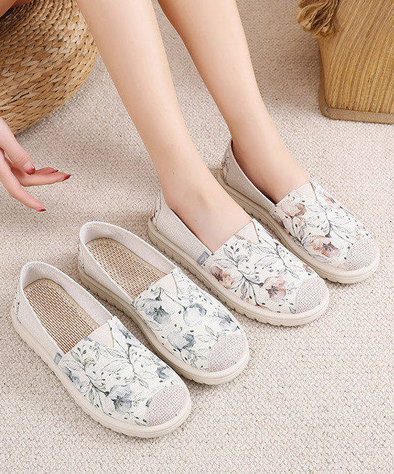 Blue Print Flat Feet Shoes Cotton Fabric Stylish Flat Feet Shoes