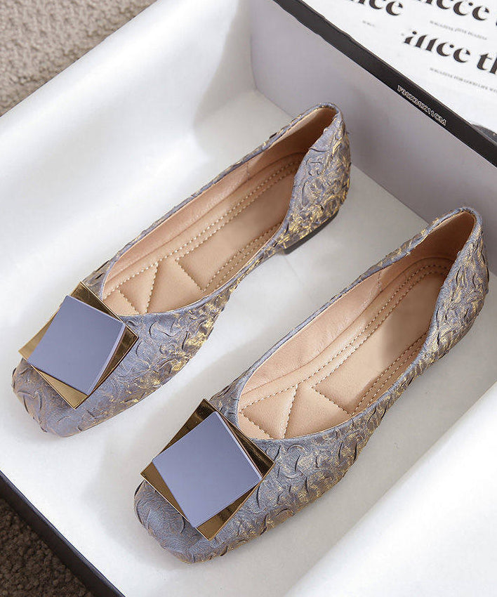 Blue Satin Women Splicing Penny Loafers Sequined