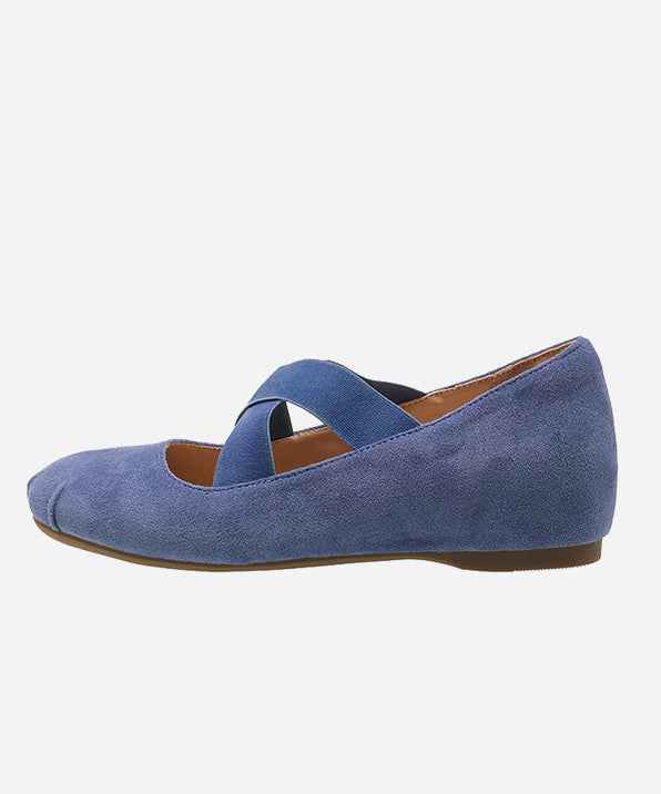 Blue Wedge Suede Classy Splicing Cross Strap