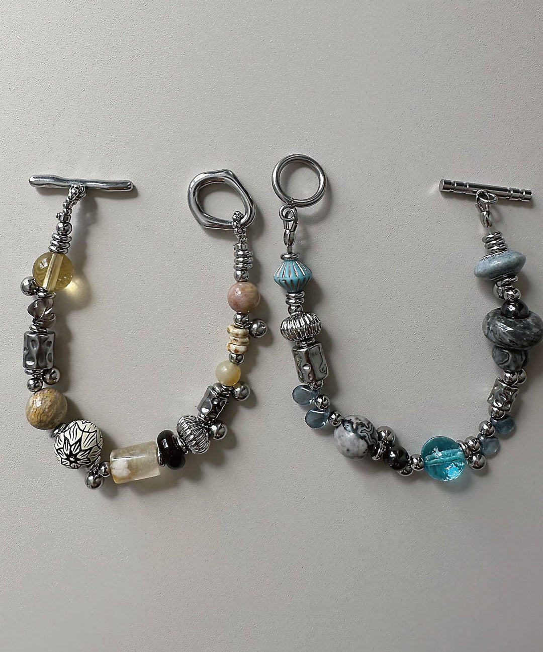 Bohemian Color Blocked Handmade Bead Natural Stone Bracelet