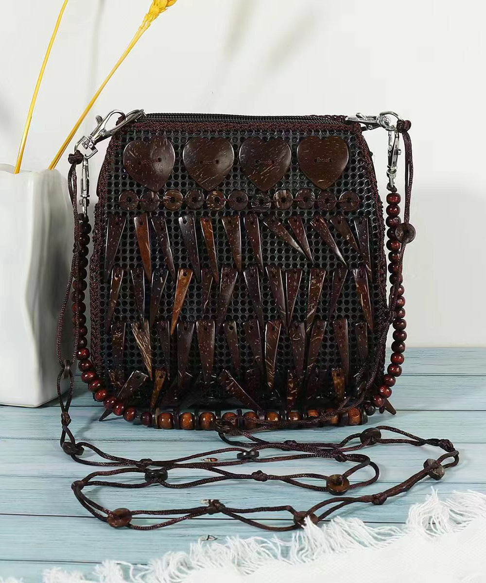 Bohemian Ethnic Style Wooden Tasseled Messenger Bag