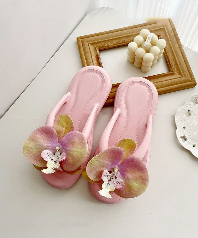 Bohemian Green Comfortable Flip Flops Splicing Floral