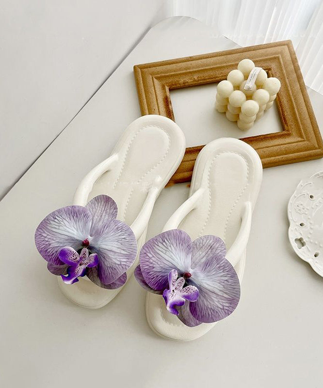 Bohemian Green Comfortable Flip Flops Splicing Floral