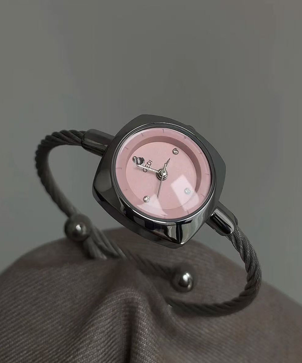 Bohemian Green Stainless Steel Reinforced Glass Square Watches