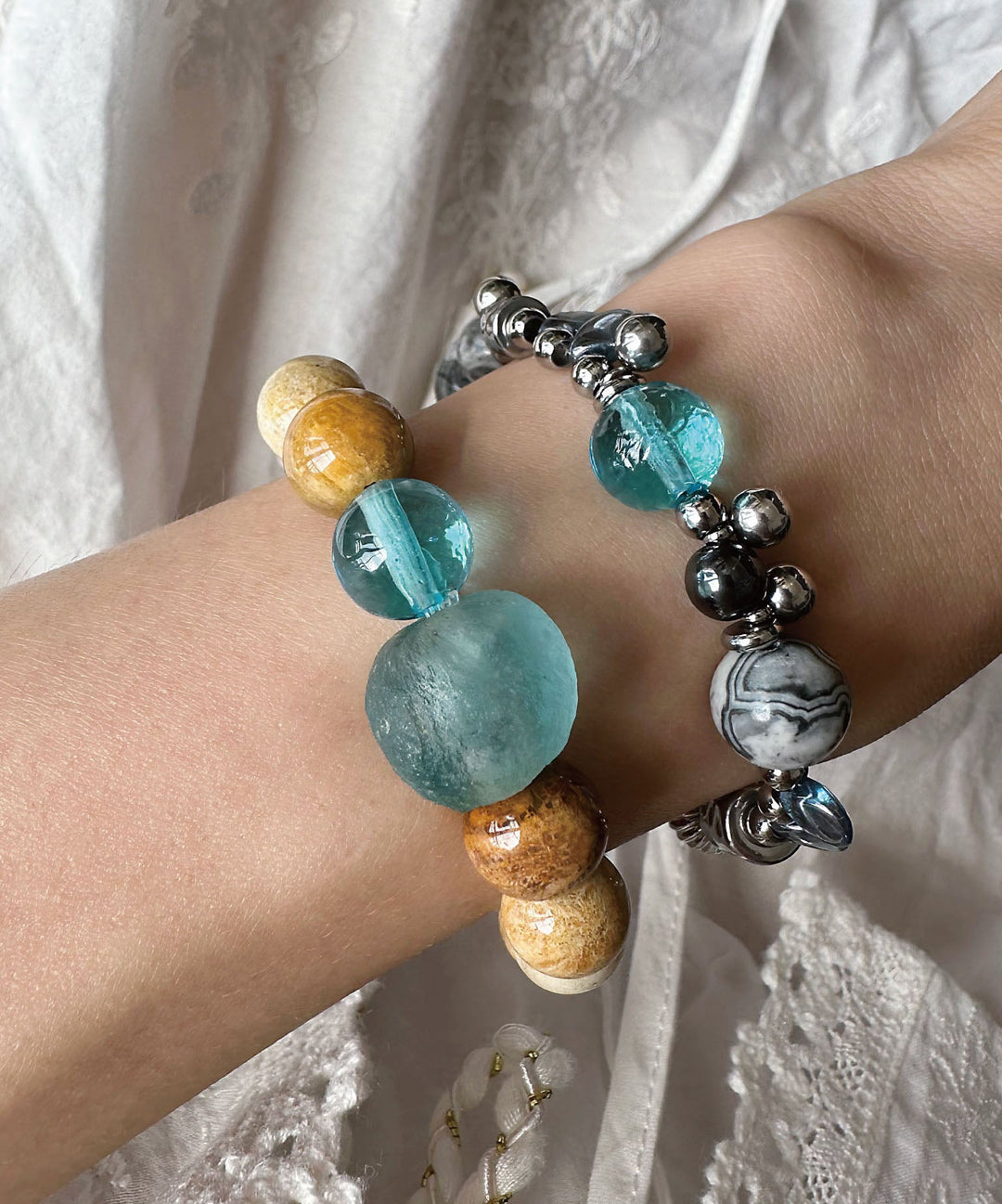 Bohemian Handmade Bead Colored Glaze Crystal Bracelet