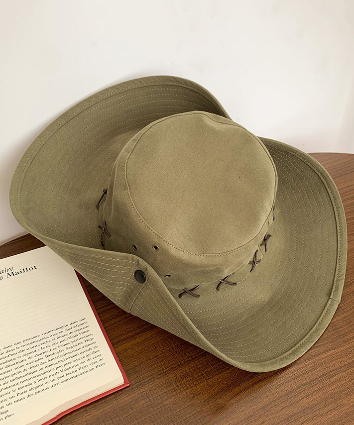 Bohemian Khaki Patchwork Vacation Cowboy Hat