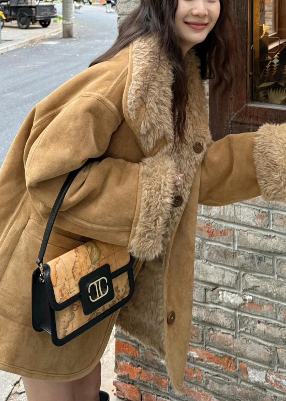 Bohemian Khaki Wear On Both Sides Fleece Wool Lined Trench Winter