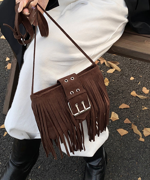 Bohemian Mulberry Tassel Suede CrossBody Bag