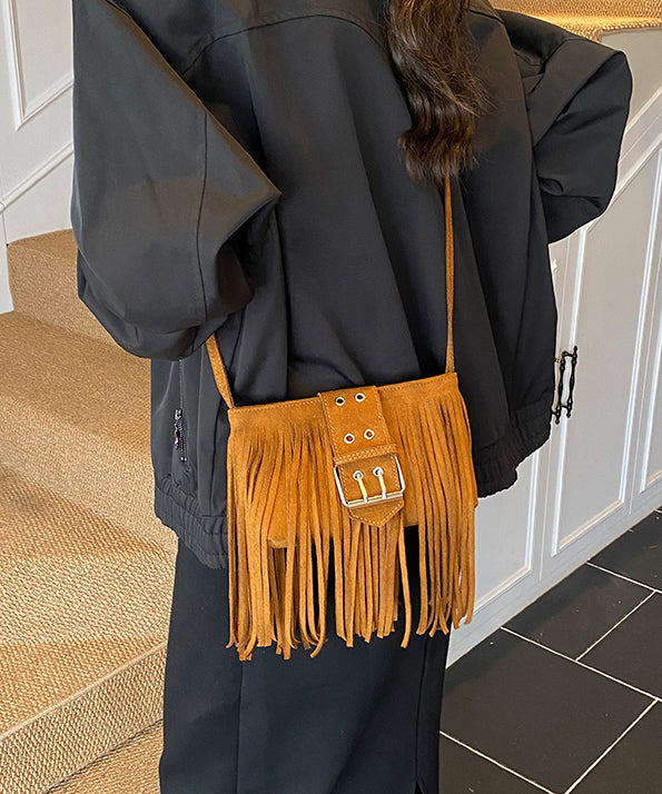 Bohemian Mulberry Tassel Suede CrossBody Bag