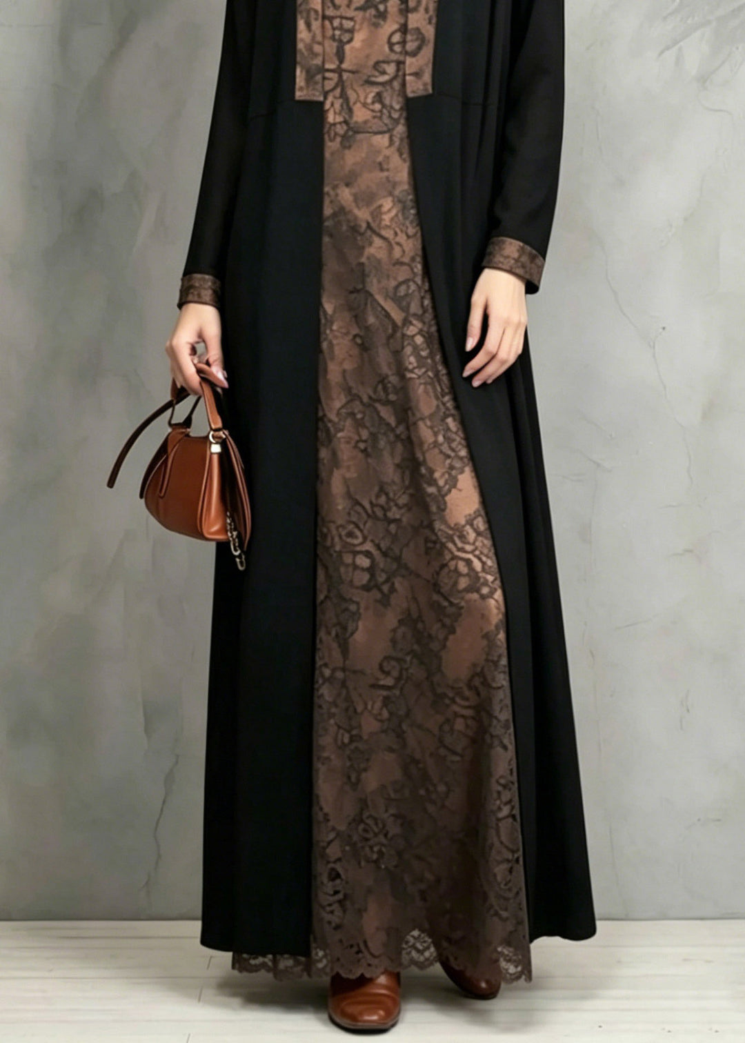 Bohemian Patchwork Print Waistcoat And Long Dress Two Pieces Set Fall