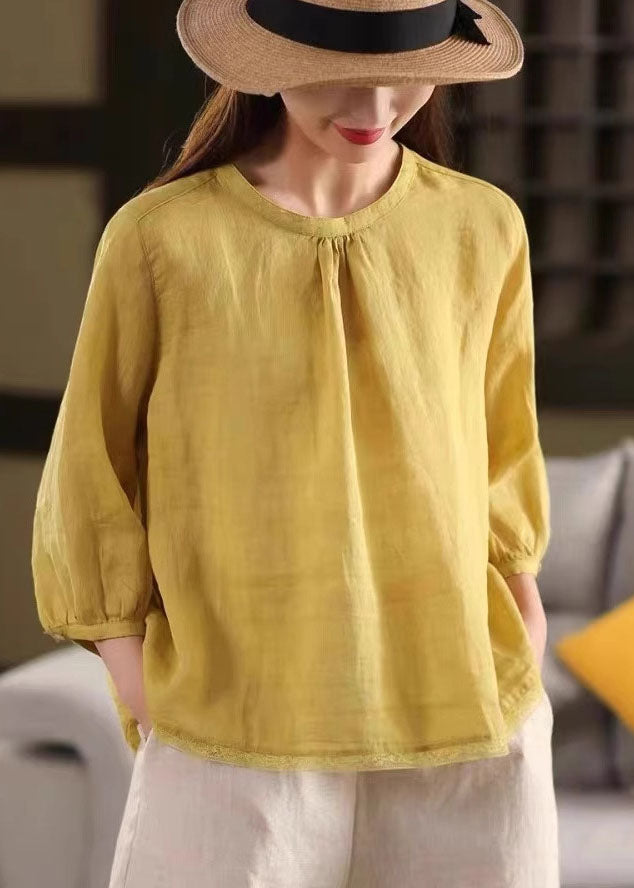 Bohemian Pink Oversized Patchwork Linen Shirts Bracelet Sleeve