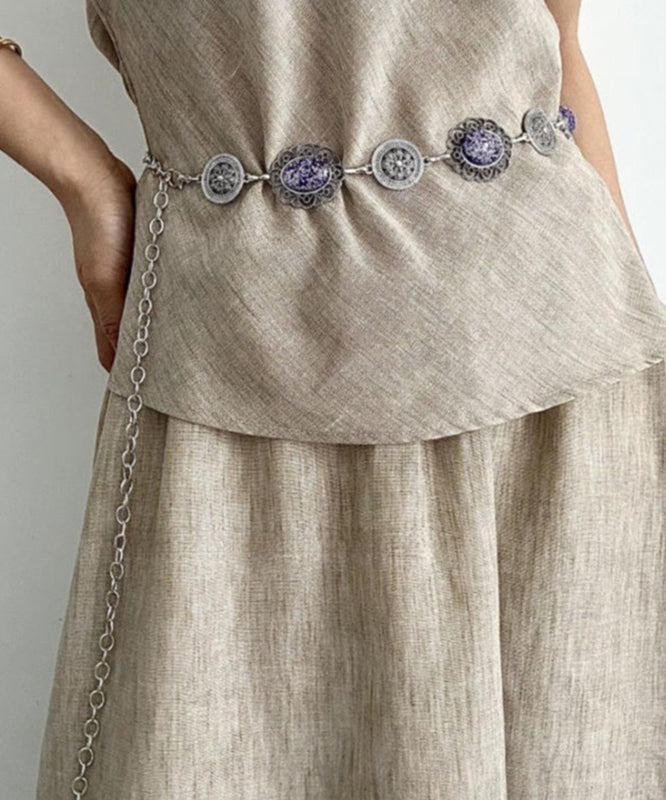 Bohemian Purple Metal Alloy Hollow Out Tassel Body Chain