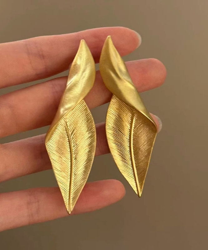 Bohemian Silk Copper Alloy Leaf Drop Earrings