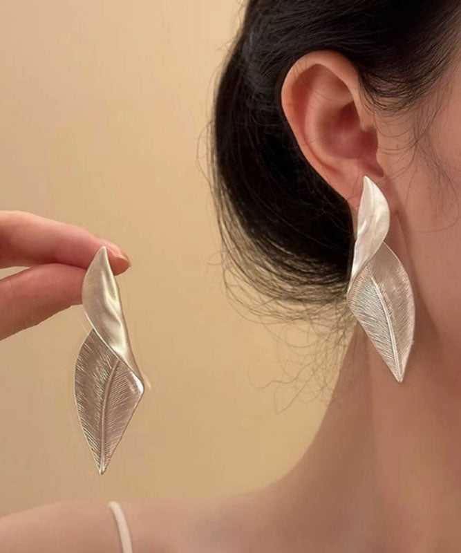 Bohemian Silk Copper Alloy Leaf Drop Earrings