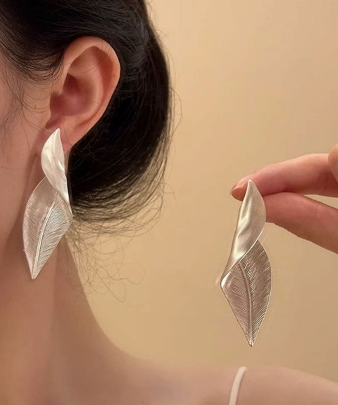 Bohemian Silk Copper Alloy Leaf Drop Earrings