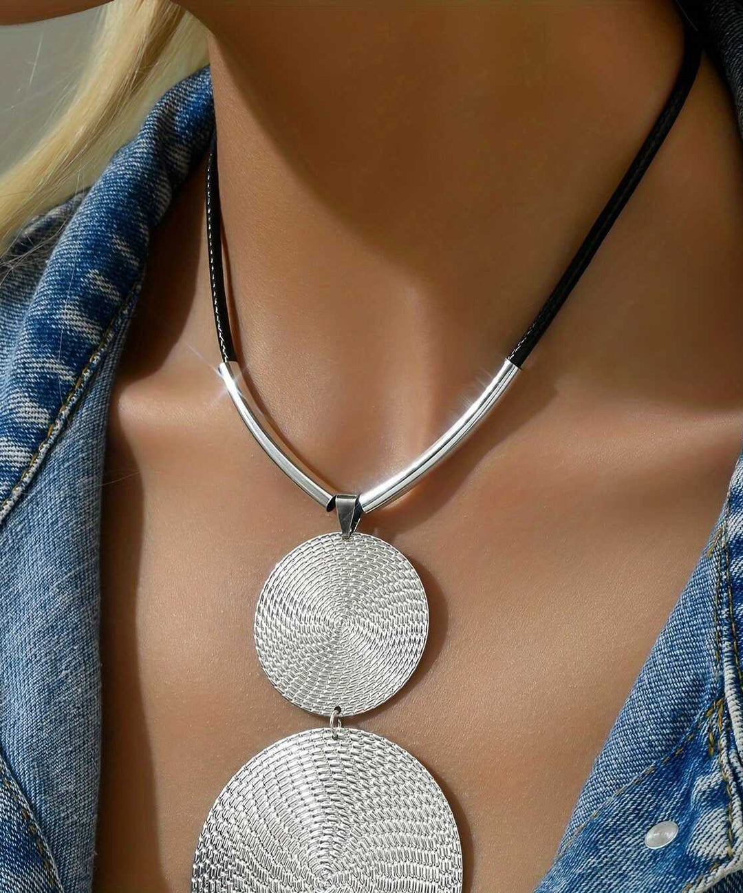 Bohemian Silk Metal Asymmetrical Pendant Necklace