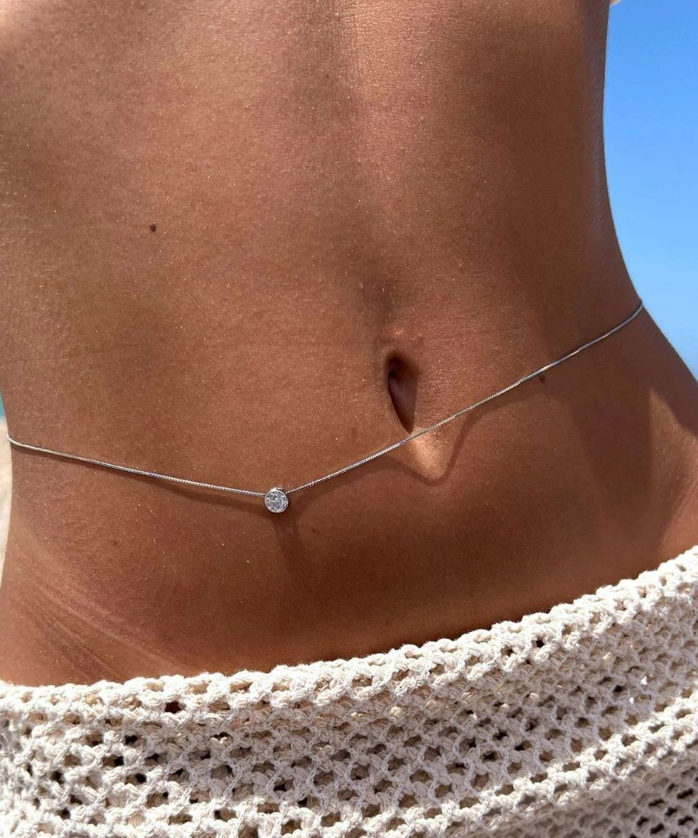 Bohemian Silk Stergild Silver Zircon Body Chain