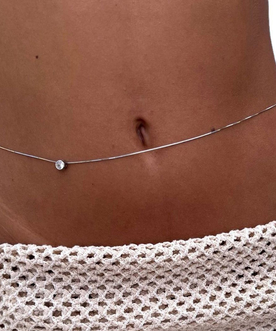 Bohemian Silk Stergild Silver Zircon Body Chain