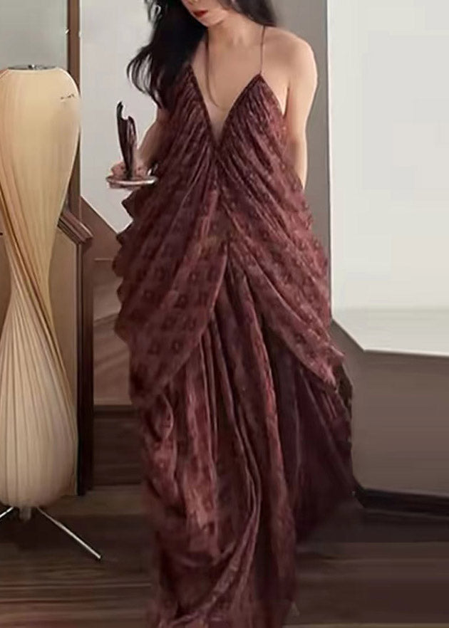 Bohemian V Neck Top And A Line Skirts Two Pieces Set Summer