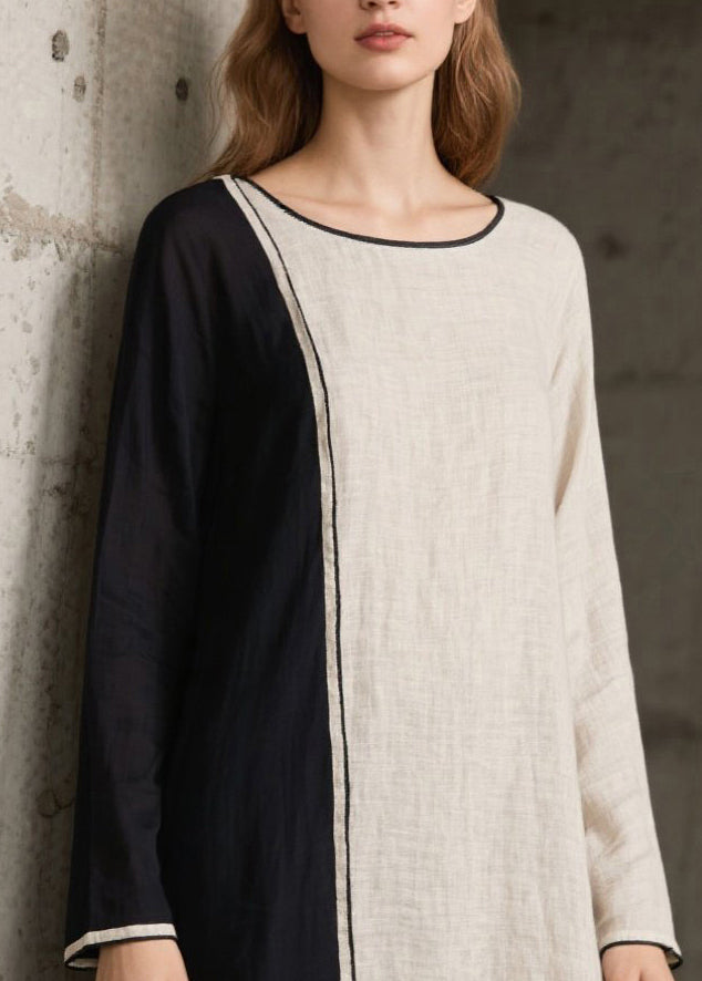 Bohemian White Asymmetrical Patchwork Cotton Maxi Dress Spring