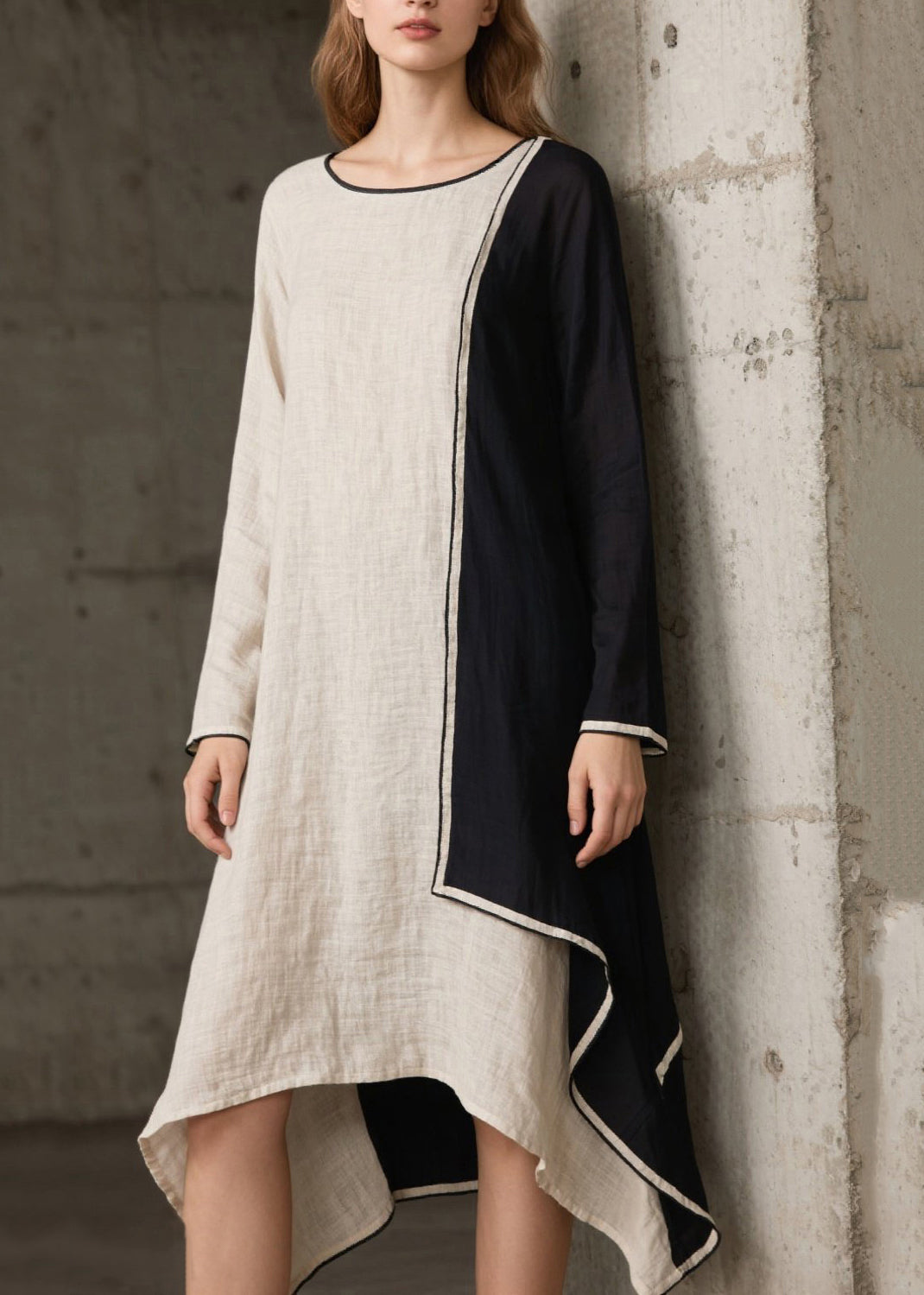 Bohemian White Asymmetrical Patchwork Cotton Maxi Dress Spring