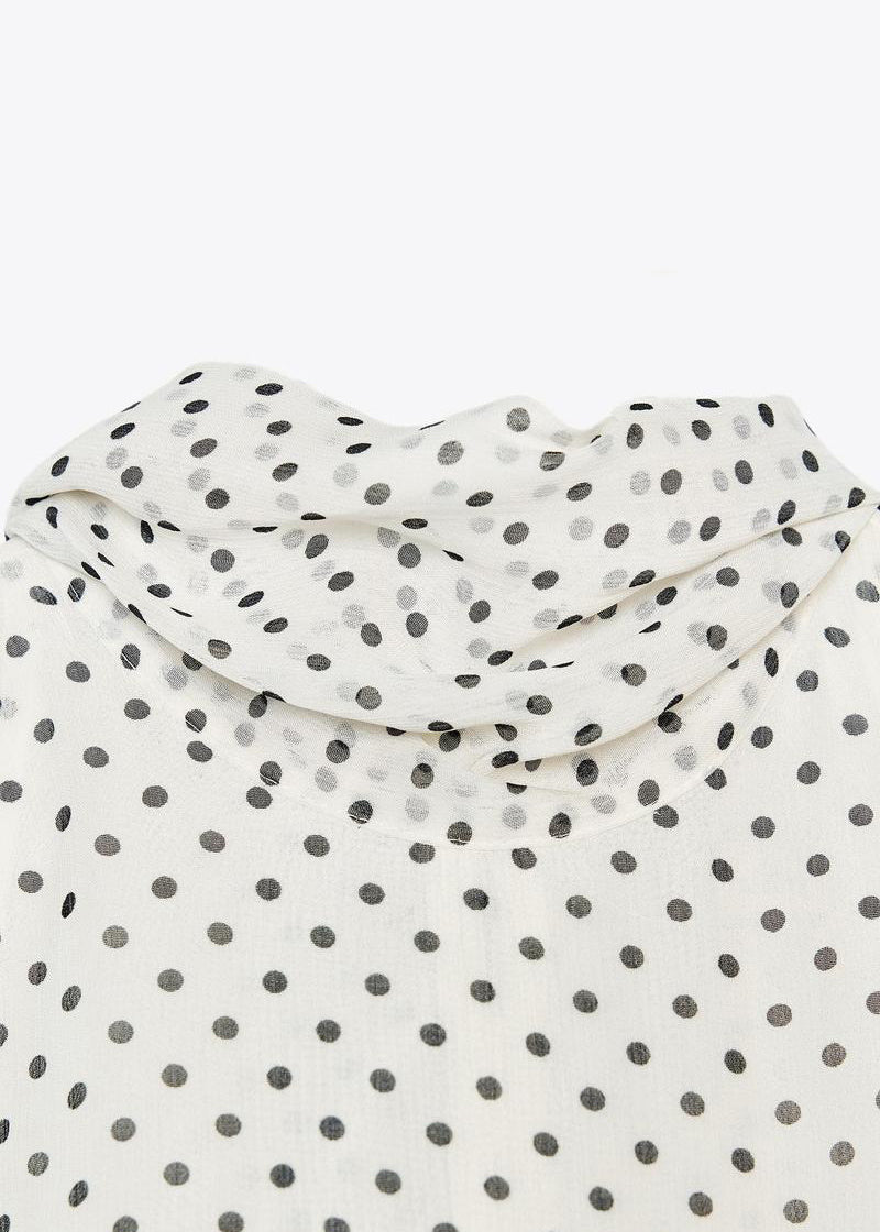 Bohemian White Bow Dot Chiffon Top Sleeveless