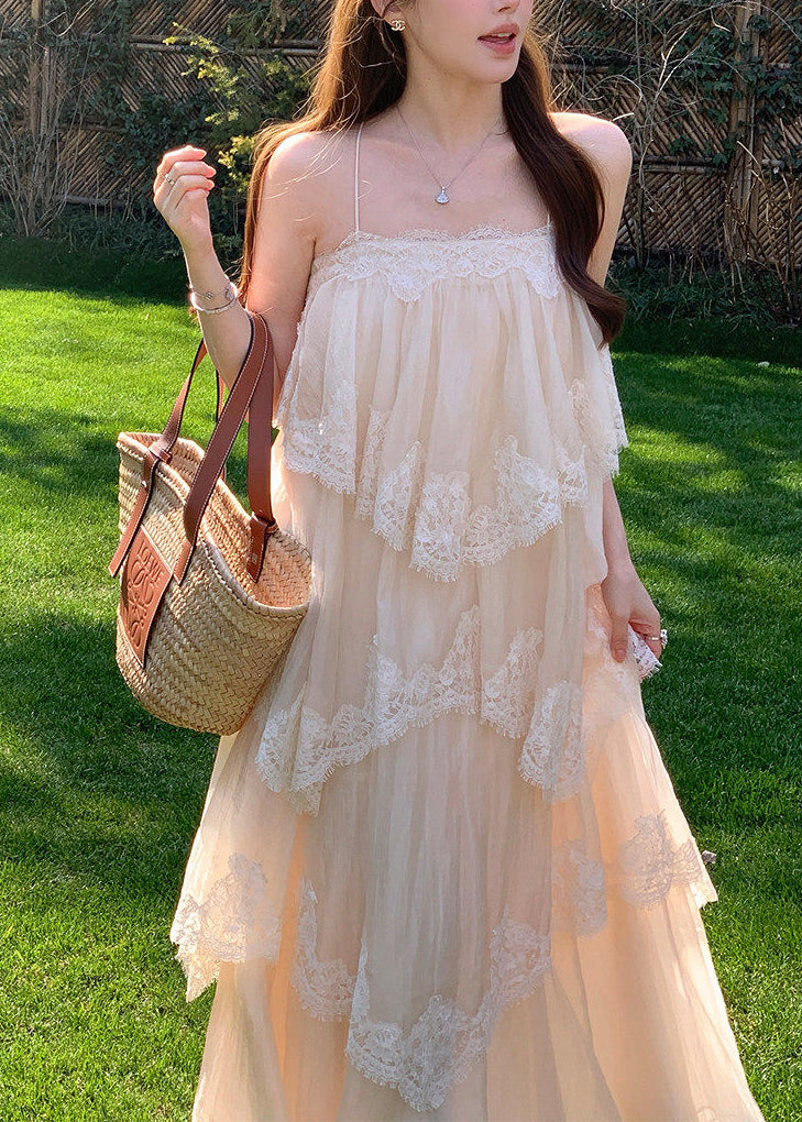 Bohemian White Exra Large Hem Patchwork Lace Sundress Summer