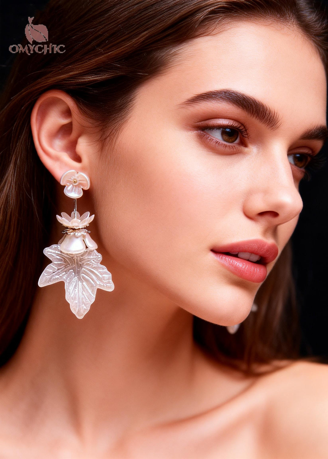 Bohemian White Leaf Flower Acrylic Drop Earrings