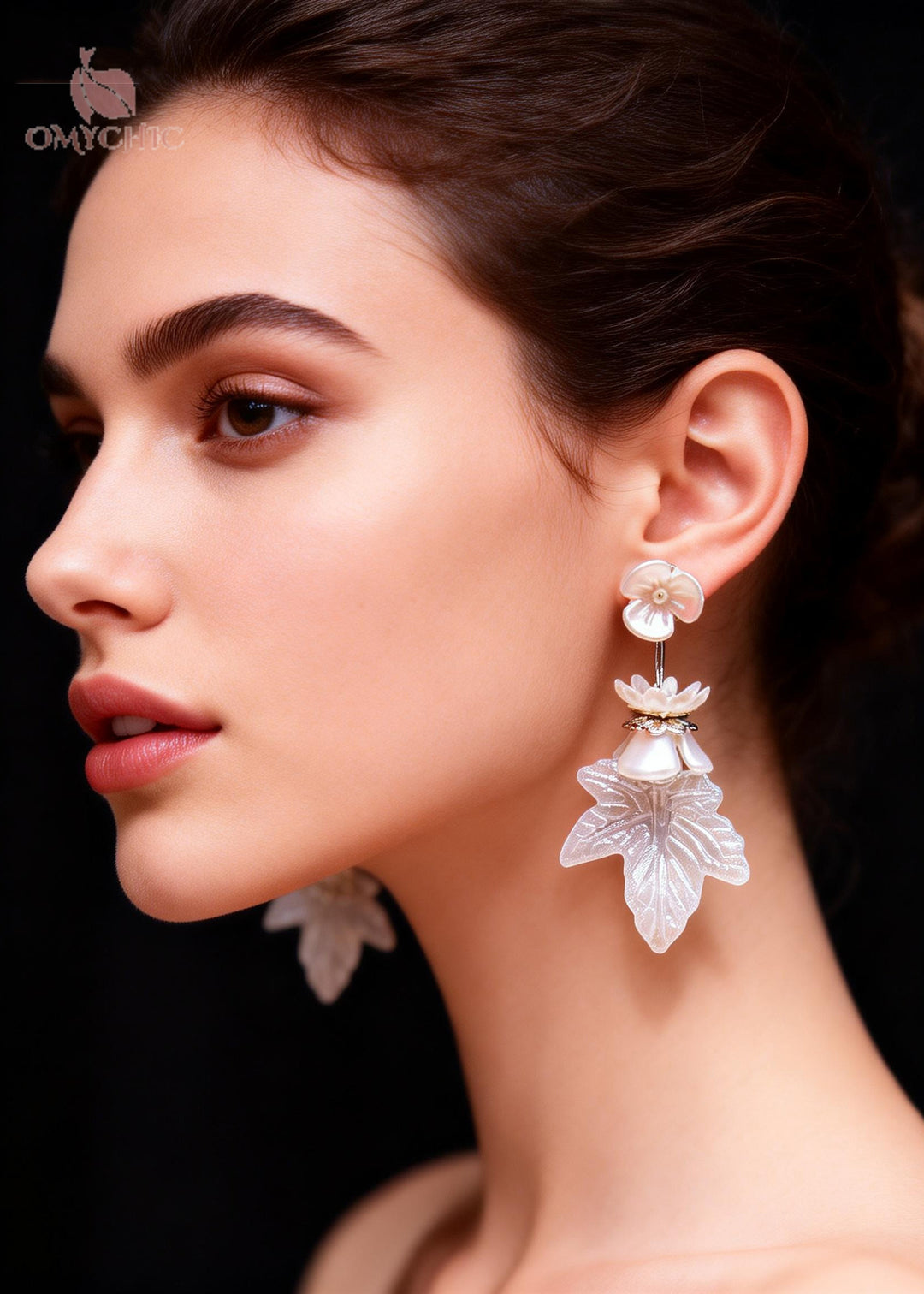 Bohemian White Leaf Flower Acrylic Drop Earrings