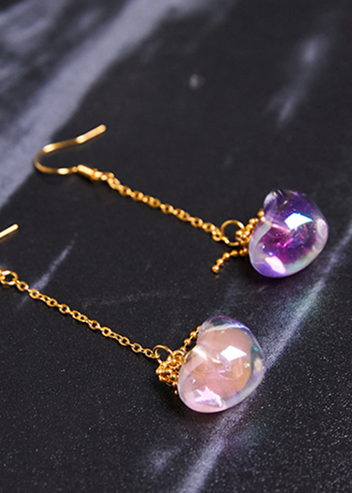 Boho Asymmetric Design Heart-shaped Crystal Drop Earrings - Omychic