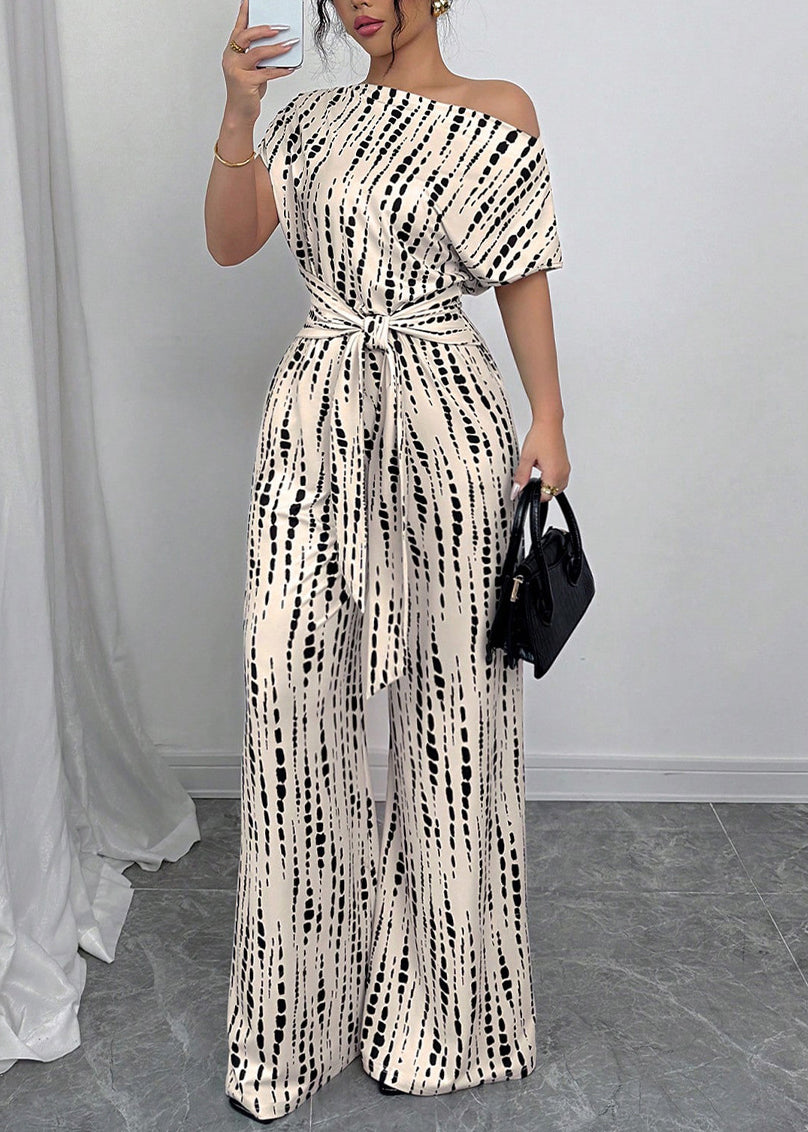 Boho Beige Cold Shoulder Print Cotton Long Dresses Summer