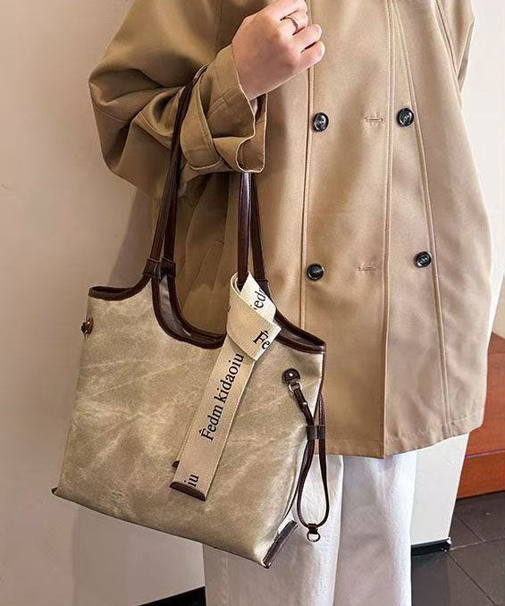 Boho Beige Tie Dye Solid Durable Faux Leather Women Handbags