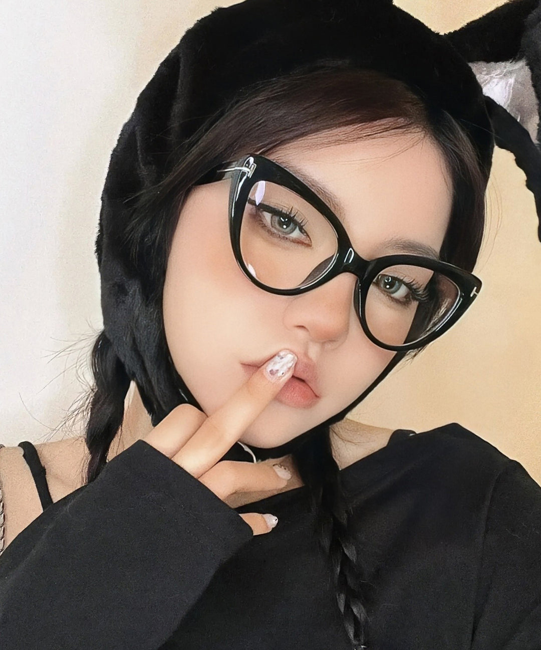 Boho Black PC Cat Eye Blue Light Blocking Full Frame Reading Glasses