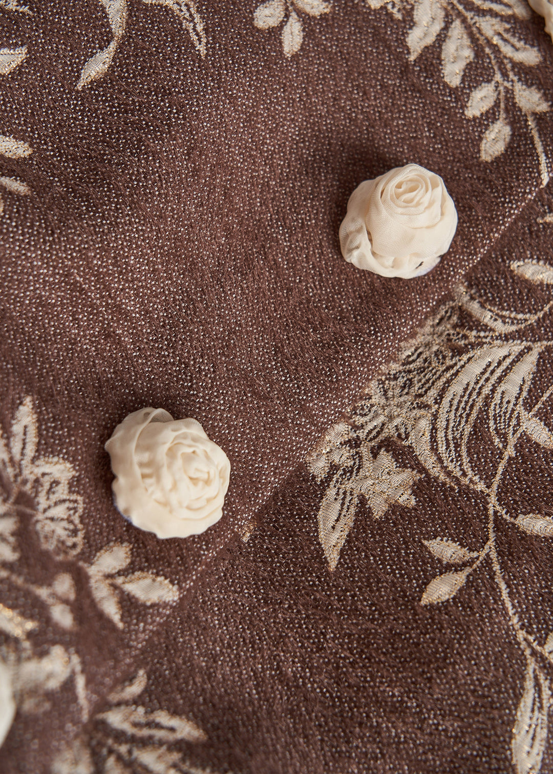 Boho Brown Embroidered Floral Decorated Cotton Jackets Fall