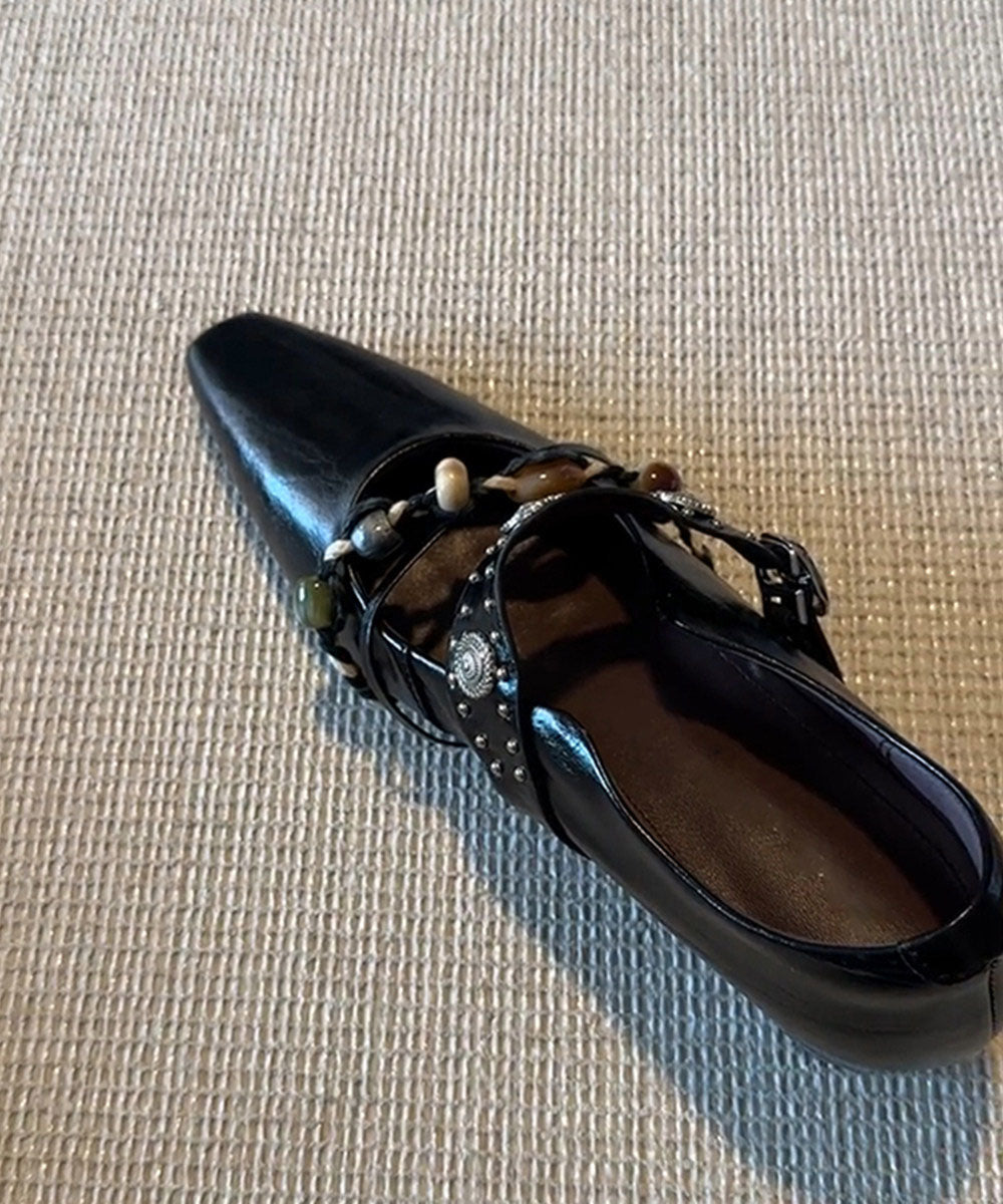 Boho Brown Faux Leather 2026 Splicing Wedge Heels Shoes