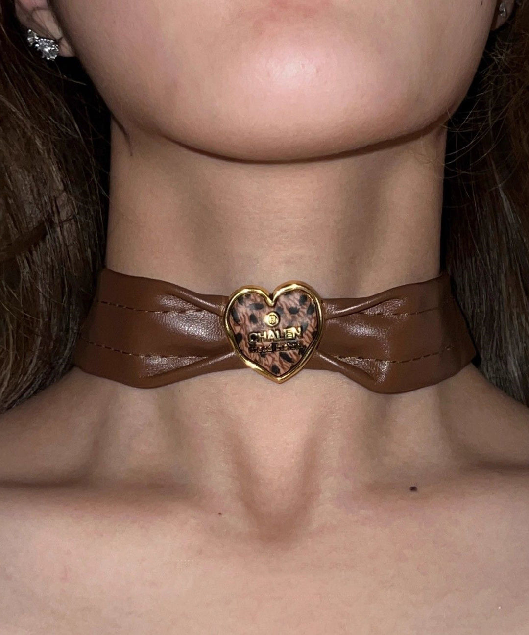 Boho Brown Leather Patchwork Love Choker