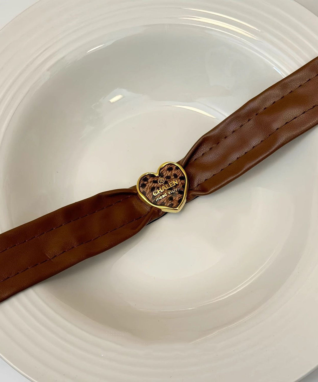 Boho Brown Leather Patchwork Love Choker