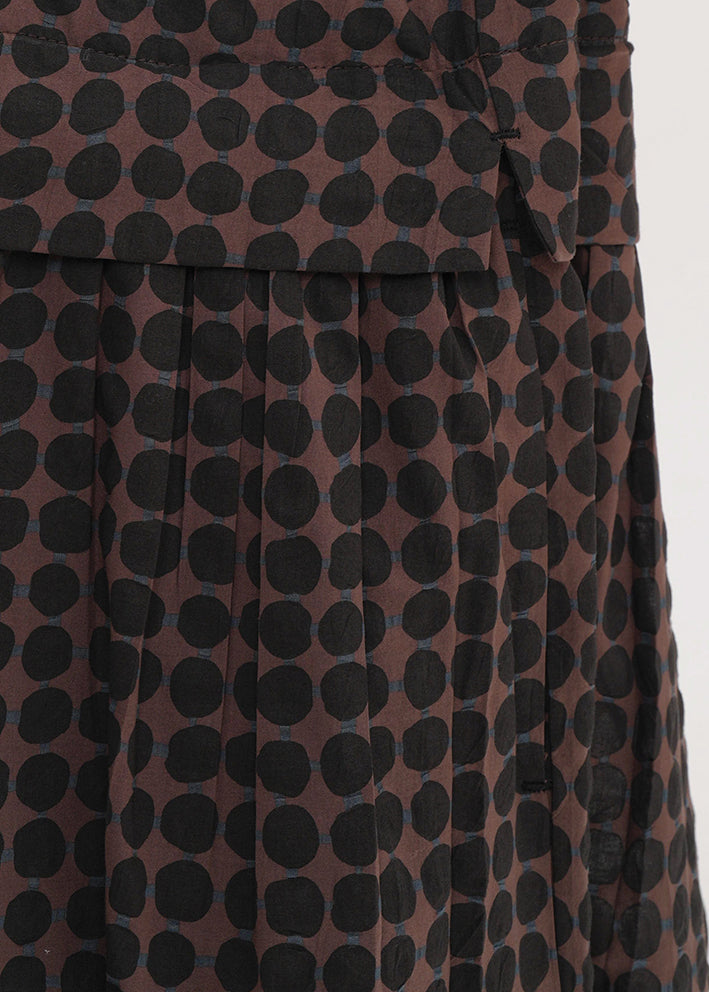 Boho Chocolate Print Cotton Long Dress Summer