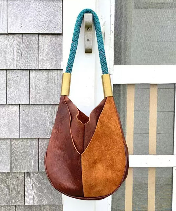 Boho Colorblock Asymmetrical Patchwork Faux Leather Shoulder Bags